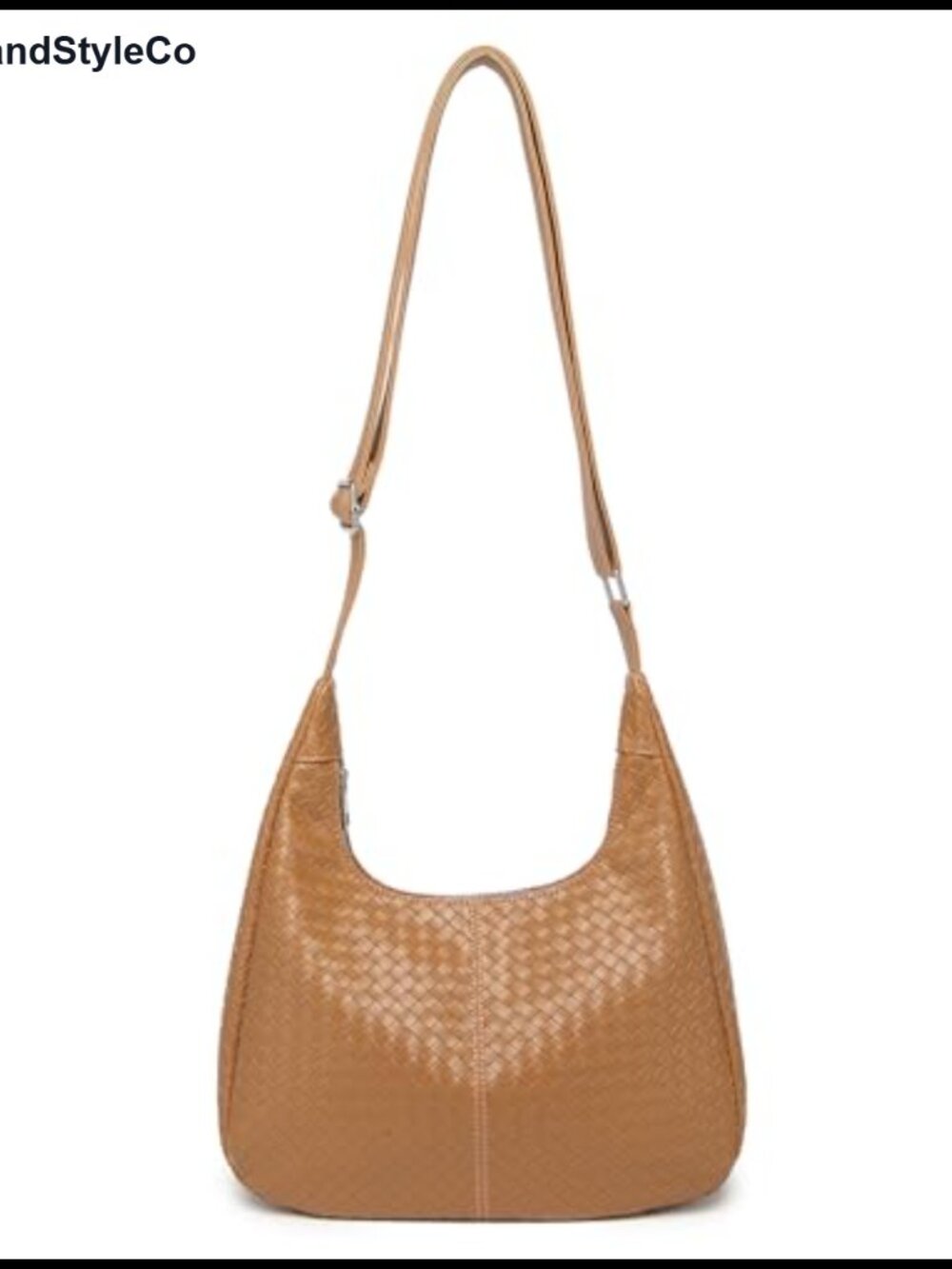 Woven Hobo Crossbody Shoulder Bag Faux Leather Handbag Tote Purse